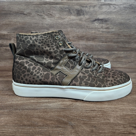 Huf Hupper Shoes High Top Olive Green Shell Shock Skate Sneakers Mens Sz 8.5 - Picture 11 of 11